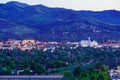 night landscape Idaho state University campus and city of Pocatello Royalty Free Stock Photo