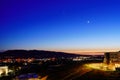 night landscape Idaho state University campus and city of Pocatello Royalty Free Stock Photo