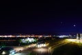 night landscape Idaho state University campus and city of Pocatello Royalty Free Stock Photo