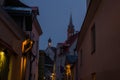 Night landscape with lighting. Dome Church, Cathedral of Saint Mary the Virgin on the Toompea Hill in Tallinn, Estonia Royalty Free Stock Photo