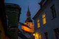 Night landscape with lighting. Dome Church, Cathedral of Saint Mary the Virgin on the Toompea Hill in Tallinn, Estonia Royalty Free Stock Photo