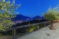 Night Landscape of Lugano lake Royalty Free Stock Photo