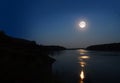 Night landscape with moon Royalty Free Stock Photo