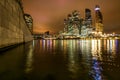 Night Landscape Photo of Moscow City Skyscrapers Royalty Free Stock Photo