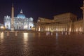 Night landscape of Piazza San Pietro Rome Italy Royalty Free Stock Photo