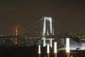 Night landscape of rainbow bridge in Odaiba at Tokyo Royalty Free Stock Photo