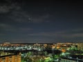 Night scape, rare clouds, stars, Krasnogorsk, Moscow, Russia