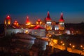 The night landscape on the river fortress in Kamenets-Podolsky. the legend of the history of Ukraine in Eastern Europe