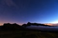 Night landscape at the Rolle pass Royalty Free Stock Photo