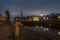 Night landscape with St. Nicholas Naval Cathedral and the bell tower Saint Petersburg, Russia Royalty Free Stock Photo