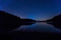 Night landscape with starry sky above a mountain lake Royalty Free Stock Photo