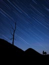 Night landscape with startrails