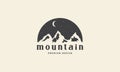 Night landscape view mountain with moon logo vector icon symbol graphic design illustration Royalty Free Stock Photo