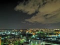 Night scape, white clouds, Venus, Krasnogorsk, Moscow, Russia