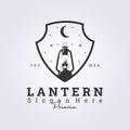 night lantern camp vector logo illustration design Royalty Free Stock Photo