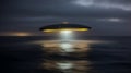 At night a large thick gray-black disc-shaped UFO with_001