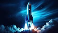 night launch space rocket Royalty Free Stock Photo