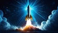 night launch space rocket Royalty Free Stock Photo