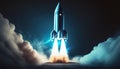 night launch space rocket Royalty Free Stock Photo