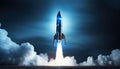 night launch space rocket Royalty Free Stock Photo