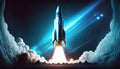 night launch space rocket Royalty Free Stock Photo