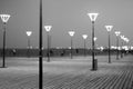 Night led street lights with energy-saving lamps for fashion beauty Royalty Free Stock Photo