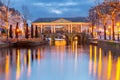 Christmas Leiden bridge Koornbrug Royalty Free Stock Photo