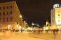 Night life in Castle Square. Warsaw. Poland Royalty Free Stock Photo