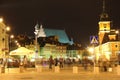 Night life in Castle Square. Warsaw. Poland Royalty Free Stock Photo