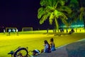 Night life in Praia da Costa beach, Vila Velha, EspÃÂ­rito Santo State, Brazil Royalty Free Stock Photo