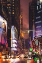 Night life on street in New York city Royalty Free Stock Photo