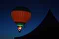 Night light hot air balloon tent evening colors Royalty Free Stock Photo