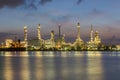 Night light Oil refinery river front