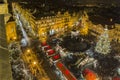 Night light in Prague. Christmas markets in Prague's Old Town Square. Royalty Free Stock Photo