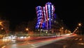 Night light in Prague, Dancing house. Royalty Free Stock Photo