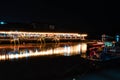 night light and scenery of canal life