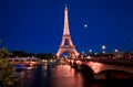 Night light show of the Eiffel tower