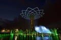 Night light show at Tree of Life 09, EXPO 2015 Milan Royalty Free Stock Photo