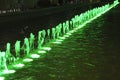 Night lighted fountain in Antalya center, Turkey