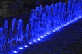 Night lighted fountain in Antalya center, Turkey