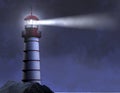 Night Lighthouse Beam Royalty Free Stock Photo