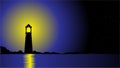 night lighthouse landscape vector illustration