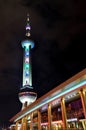 Night lighting of Shanghai oriental pearl tower Royalty Free Stock Photo
