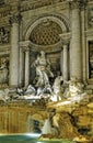 Night lighting of Trevi fountain in Rome, Royalty Free Stock Photo