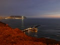 Night lighting view of a restaurant and Lima bay Royalty Free Stock Photo