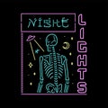 NIGHT LIGHTS SKELETON NEON COLOR BLACK