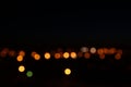 Night orange round lights bokeh background