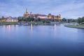 Night lights on the castle and river Royalty Free Stock Photo