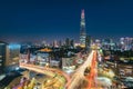 Night lights city at lotte world mall seoul korea