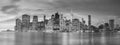 Night Lights of Famous Manhattan Skylines, New York Royalty Free Stock Photo